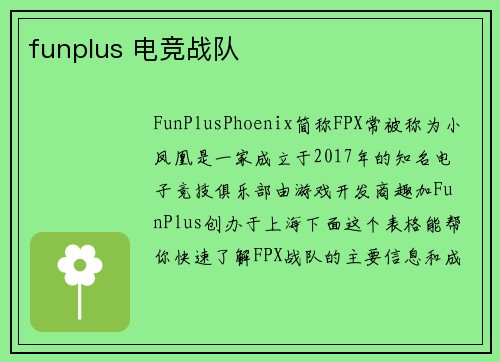 funplus 电竞战队